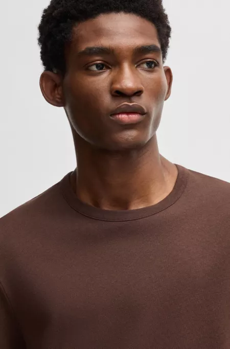 Regular-fit T-shirt in cotton and linen