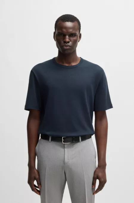 Regular-fit T-shirt in cotton and linen