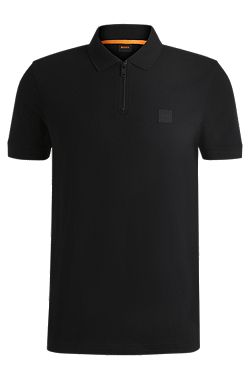Polo tejido slim fit de piqué de algodón elástico