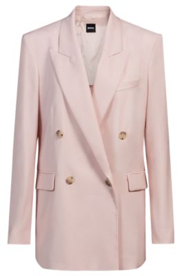 Regular-fit blazer in virgin wool, light pink