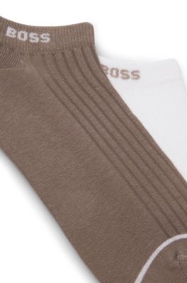 Two-pack of cotton-blend socks in an ankle length, Light Beige