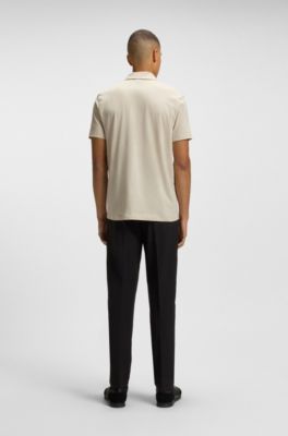 Paddy polo shirt with hopsack paneling