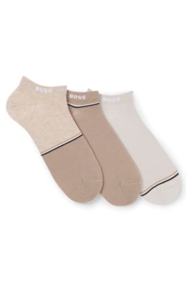 Three-pack of ankle-length socks, Patterned