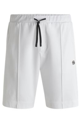 Shorts de algod&oacute;n con monograma Double B, Blanco