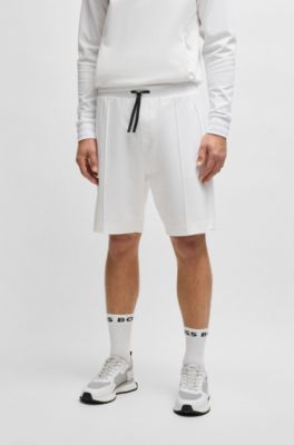 Shorts de algod&oacute;n con monograma Double B, Blanco