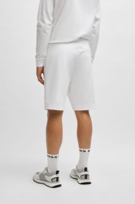 Shorts de algod&oacute;n con monograma Double B, Blanco