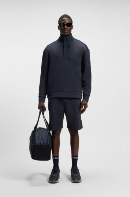 Sudadera muy el&aacute;stica con detalle de solapa antitormenta, Azul oscuro