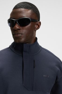 Sudadera muy el&aacute;stica con detalle de solapa antitormenta, Azul oscuro