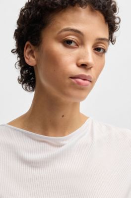 Camiseta sin mangas con parte delantera de canal&eacute;, Blanco