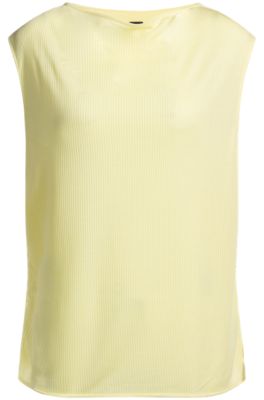 Sleeveless T-shirt with ribbed front, Green