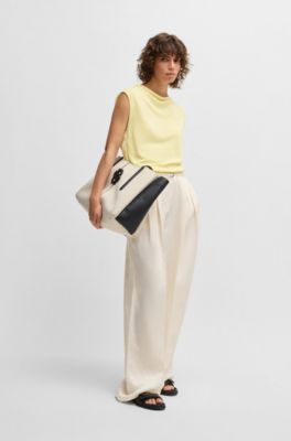 Sleeveless T-shirt with ribbed front, Green