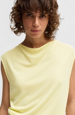 Sleeveless T-shirt with ribbed front, Green