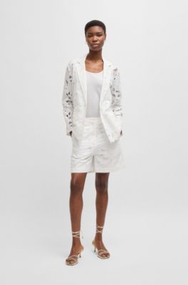 Tank top with ribbed structure, White