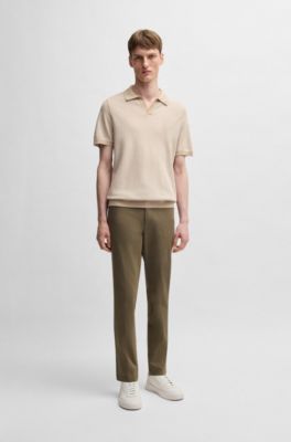 Sweater with Johnny collar, White