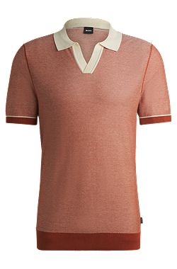 Jersey de algodón con cuello Johnny