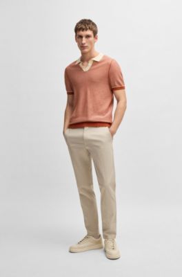 Sweater with Johnny collar, Dark Orange