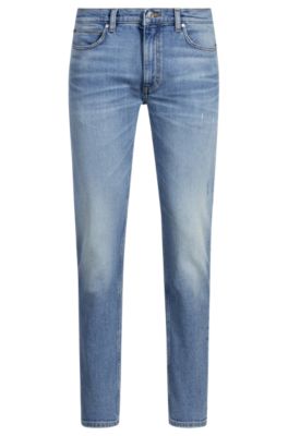 Jean Extra Slim en denim stretch bleu clair confortable, Bleu