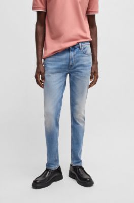 Jean Extra Slim en denim stretch bleu clair confortable, Bleu