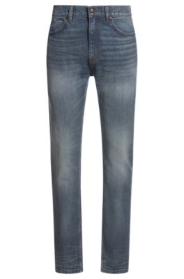 Jean Slim en denim stretch gris-bleu confortable, Bleu