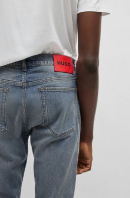 Jean Slim en denim stretch gris-bleu confortable, Bleu