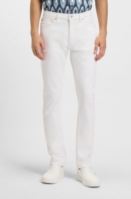 Extra-slim-fit jeans in white stretch denim, White