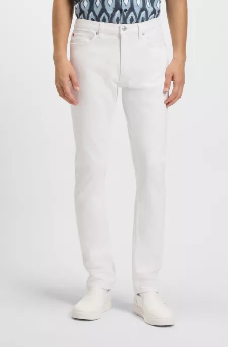 Extra-slim-fit jeans in white stretch denim