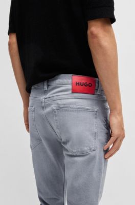 Jean Extra Slim en denim stretch gris argent&eacute;, Gris