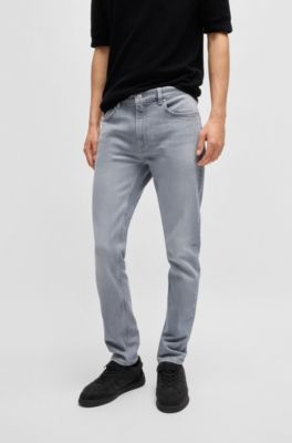 Jean Extra Slim en denim stretch gris argent&eacute;, Gris