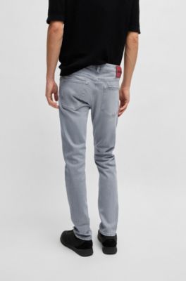 Jean Extra Slim en denim stretch gris argent&eacute;, Gris