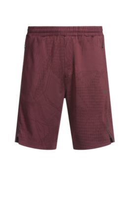 Shorts de tejido multiel&aacute;stico con estampado activo, Rojo