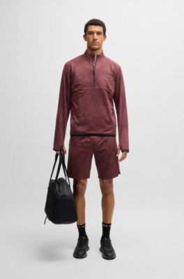 Shorts de tejido multiel&aacute;stico con estampado activo, Rojo