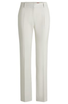 Slim-fit trousers in shimmer fabric, White