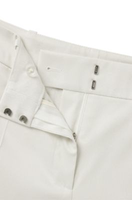Slim-fit trousers in shimmer fabric, White