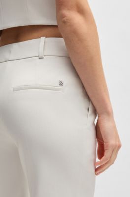 Slim-fit trousers in shimmer fabric, White