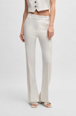 Slim-fit trousers in shimmer fabric, White