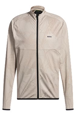 Active zip-up sweatshirt with dynamic jacquard pattern