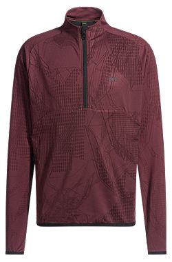 Sudadera con cuello con cremallera en tejido elástico activo en jacquard