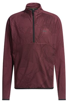 Active zip-neck sweatshirt in jacquard stretch fabric