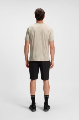 Active jacquard-pattern T-shirt with moisture management, Light Beige