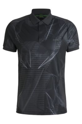 Active Paddy graphic-print polo shirt, Black