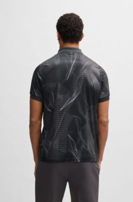 Active Paddy graphic-print polo shirt, Black