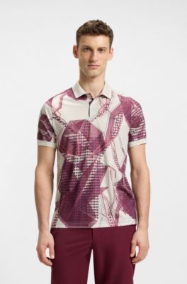 Active Paddy graphic-print polo shirt, Light Beige