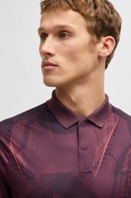 Active Paddy graphic-print polo shirt, Red