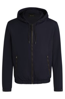 Regular-fit jacket with adjustable hood, Dark Blue