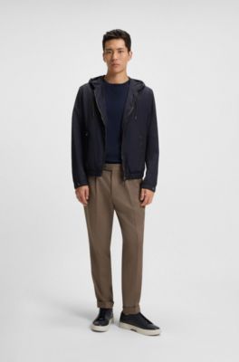 Regular-fit jacket with adjustable hood, Dark Blue