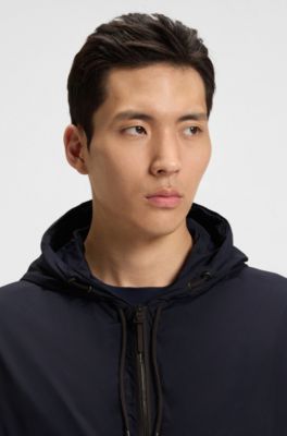 Regular-fit jacket with adjustable hood, Dark Blue