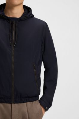 Regular-fit jacket with adjustable hood, Dark Blue