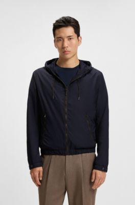 Regular-fit jacket with adjustable hood, Dark Blue