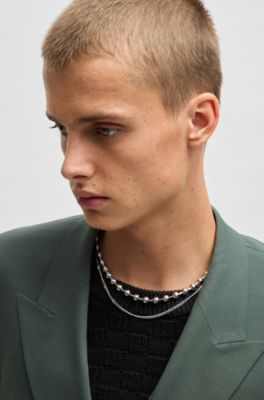 Slim-fit jacket in wool-blend stretch poplin, Light Green