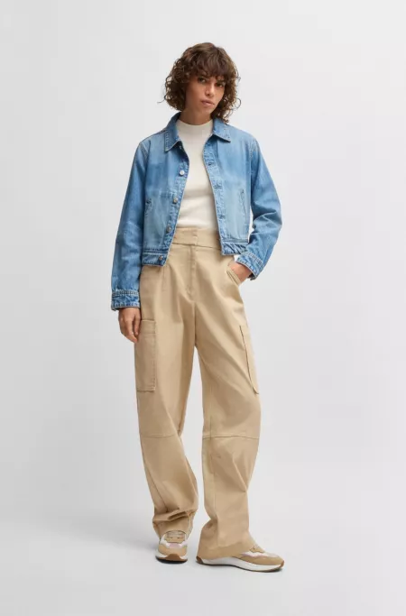 Relaxed-fit trousers in stretch-cotton twill